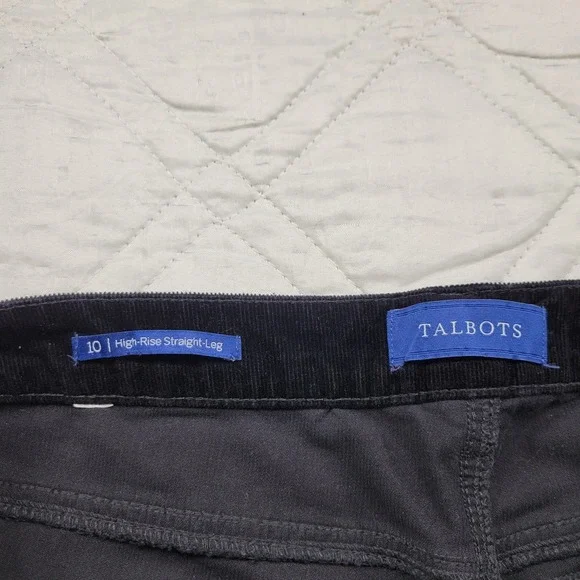 Talbots High Rise Straight leg black corduroy pants size 10 - Picture 4 of 6